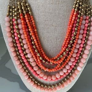 Stella and Dot multi strand Coral necklace